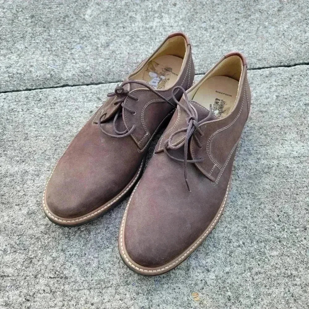 Johnston & Murphy Upton Sheepskin leather lace up men's dress shoes brown size 8